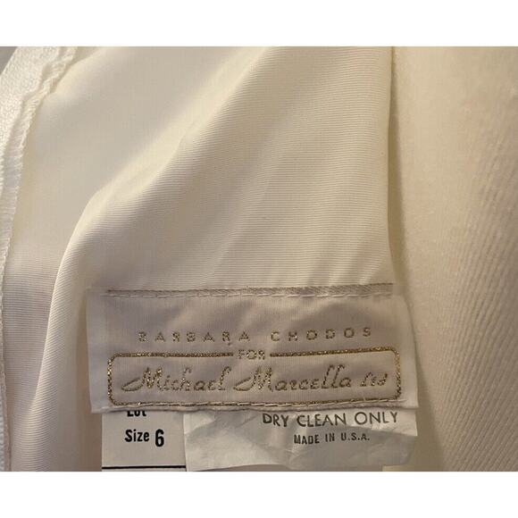 VTG Barbara Chodos Michael Marcella Wedd Dress Sz 6 Drop Waist Flapper Lace 80s - Picture 2 of 9